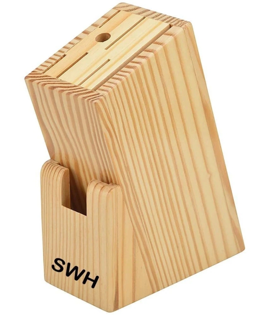 SWH Yellow Wooden Cutlery Holder ( Pack of 1 ) - Yellow