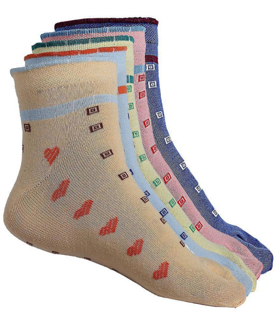 Texlon - Multicolor Cotton Women's Ankle Length Socks ( Pack of 5 ) - None