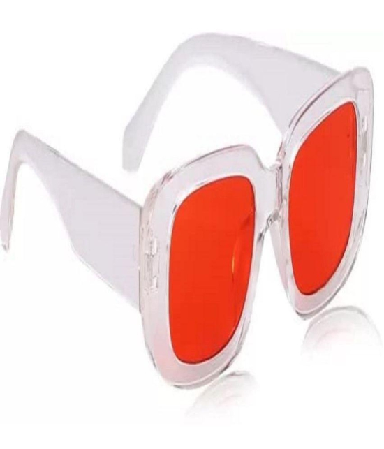 Creature - White Rectangular Sunglasses ( Pack of 1 ) - Medium