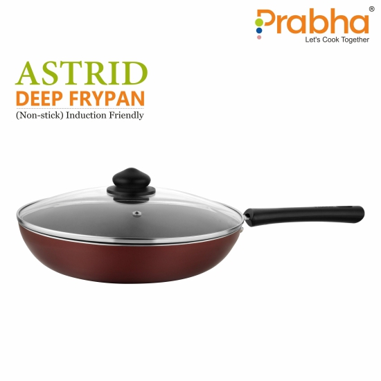 Astrid Nonstick Deep Frypan With Glass Lid-24CM / 1.5L