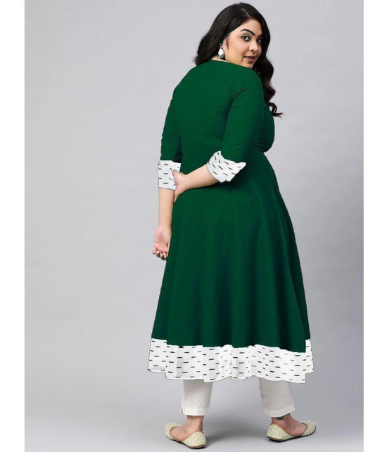 Estela - Green Cotton Blend Women's Flared Kurti ( Pack of 1 ) - None