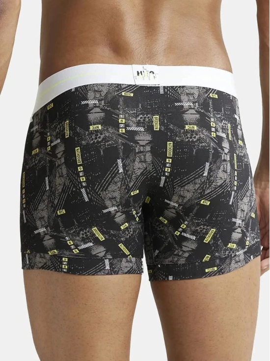 Jockey NY02 Men Super Combed Cotton Elastane Printed Trunk - Black - None