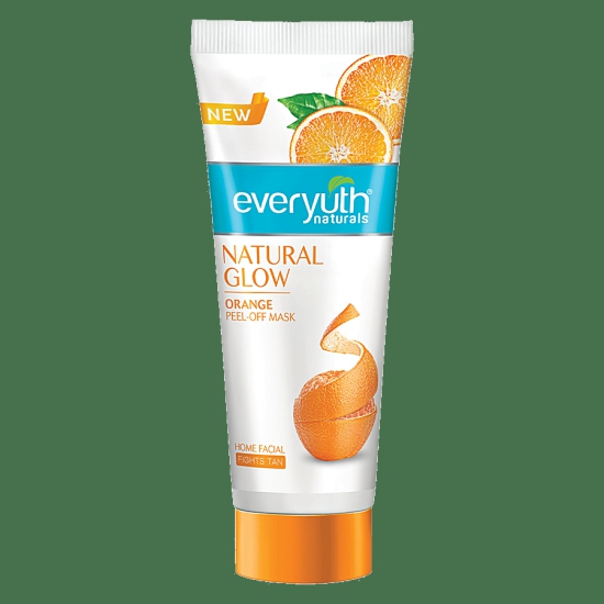 Everyuth Naturals Natural Glow Peel-Off Mask - Orange, Home Facial, Fights Tan, No Harmful Chemicals, 90 G Tube