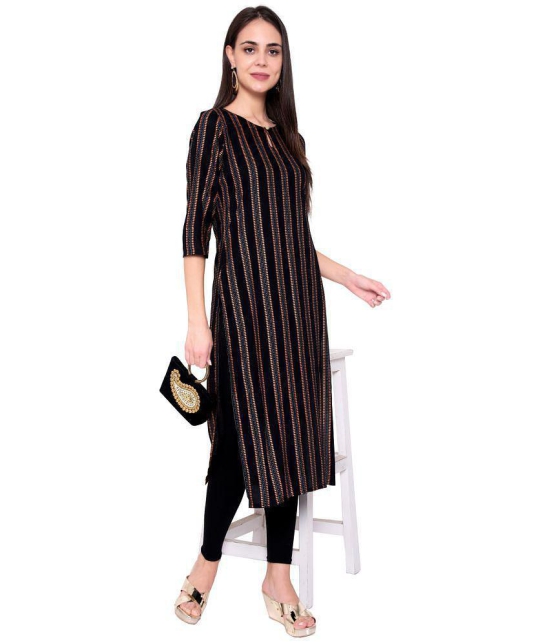 GOD BLESS Black Rayon Straight Kurti - Single - XS