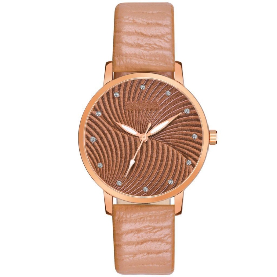 Loretta MT-383 Brown Leather Belt Slim Dial Women & Girls Watch