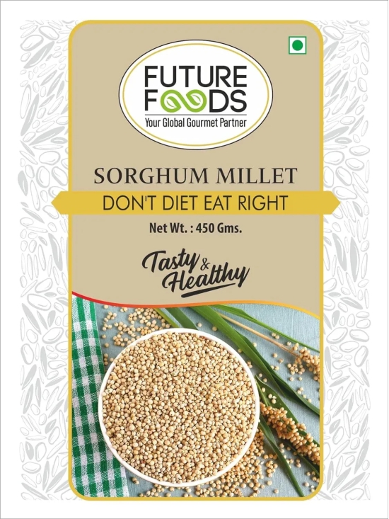 Future Foods Premium Sorghum/Jowar Flour | High Protein | Gluten Free | Rich Source of Antioxidants | Dietary Fiber Rich | Ideal of Diabetic Patients | Supports Weight Control | 450g