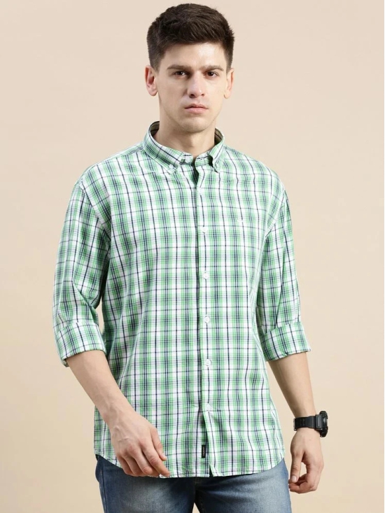 Showoff Cotton Blend Regular Fit Checks Full Sleeves Mens Casual Shirt - Green ( Pack of 1 ) - None