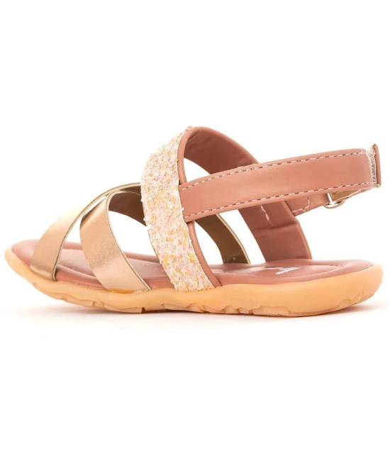 Bonito Rose Gold Flat Sandal for Girls - None