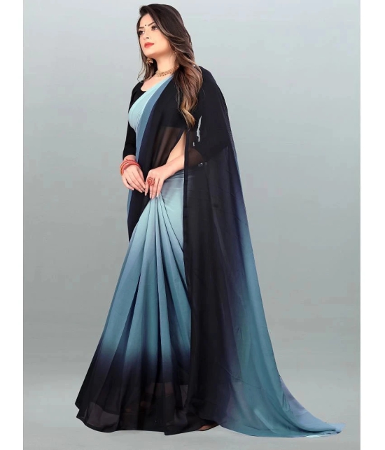 ANAND SAREES - Grey Georgette Saree With Blouse Piece ( Pack of 1 ) - Grey