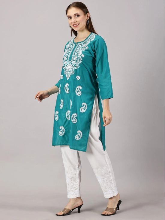 COTTON KURTA-46 / RAMA GREEN / STRAIGHT KURTI