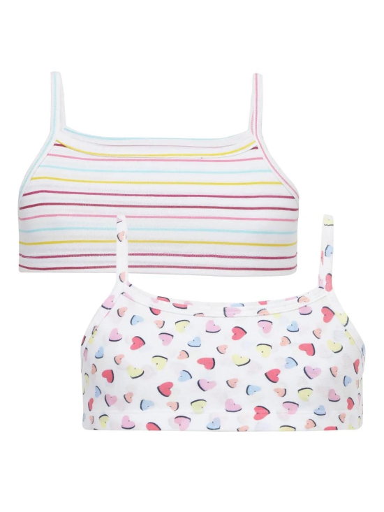 Girls Beginners Bra Heart & Stripe Printed Pack of 2-15-16 Y