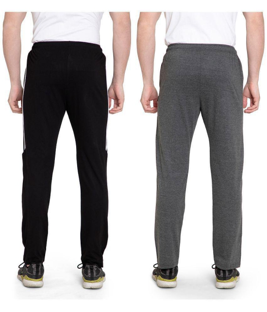 Zeffit Solid Men Black, Grey Track Pants (Pack Of 2 ) - XL