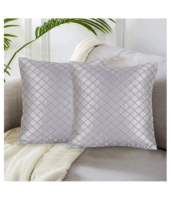 mezposh Set of 2 Satin Cushion Covers 35X35 cm (14X14) - Gray