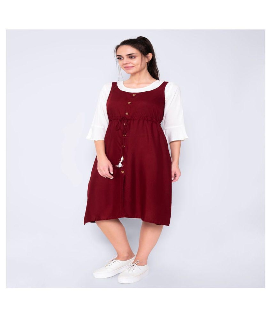 GOD BLESS Rayon Maroon Dungaress/Pinafore - M