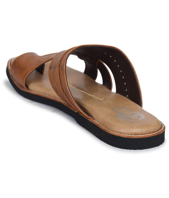 Ajanta Tan Flip Flops - None