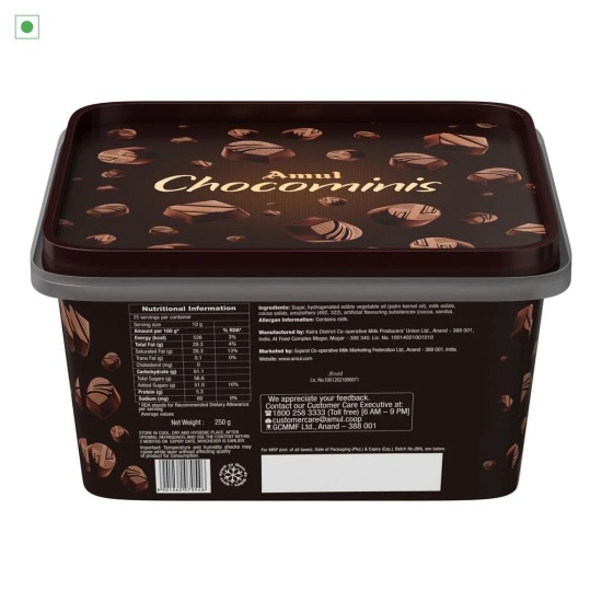 AMUL CHOCOMINI 12X250G TUB