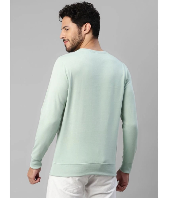 UrbanMark Men Regular Fit Solid Full Sleeves Round Neck Fleece Sweatshirt-Mint Green - None