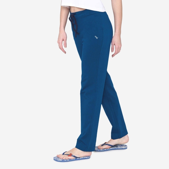 Vami Plain Cotton Rich Relax Lower For  Women - Blue S