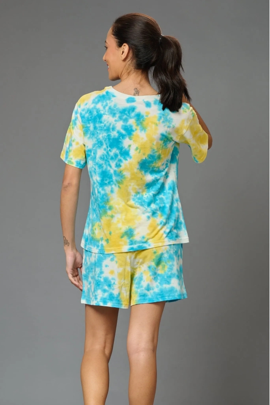 Yellow & Sky Blue Co-ord Set for Women L