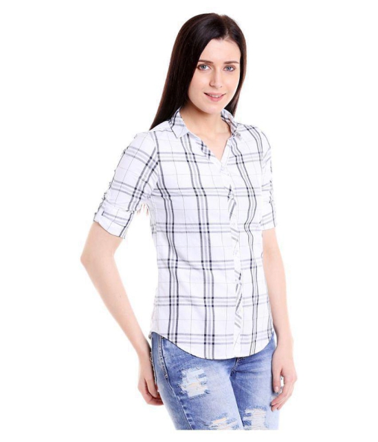 Campus Sutra - White Cotton Womens Shirt Style Top ( Pack of 1 ) - None