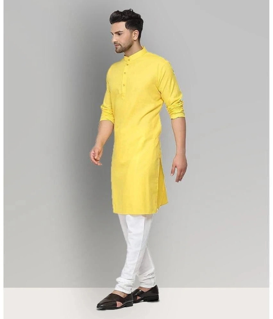 Goodluck - Yellow Cotton Regular Fit Mens Kurta Pyjama Set ( Pack of 1 ) - None