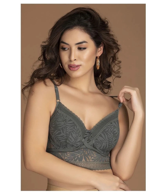 Clovia Lace Bralette - Green - 38B