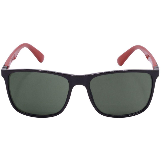 Hrinkar Green Rectangular Sunglasses Brands Black, Red Frame Goggles for Men & Women - HRS-BT-08-BK-RD-GRN