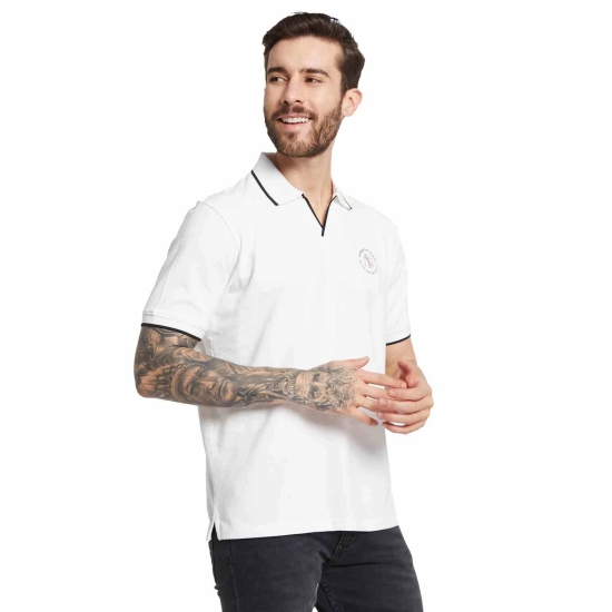 Octave Solid Men Polo Collar T-Shirt