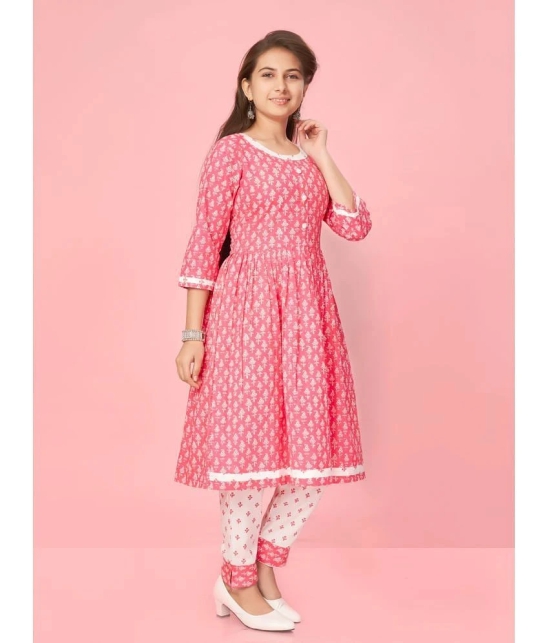 Aarika Pink Cotton Girls Kurti ( Pack of 1 ) - None