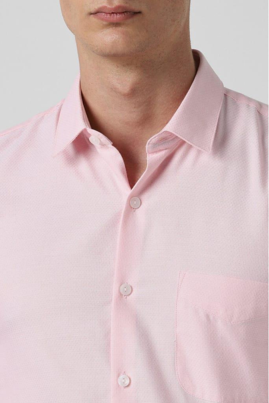 Men Pink Slim Fit Formal Full Sleeves Formal Shirt