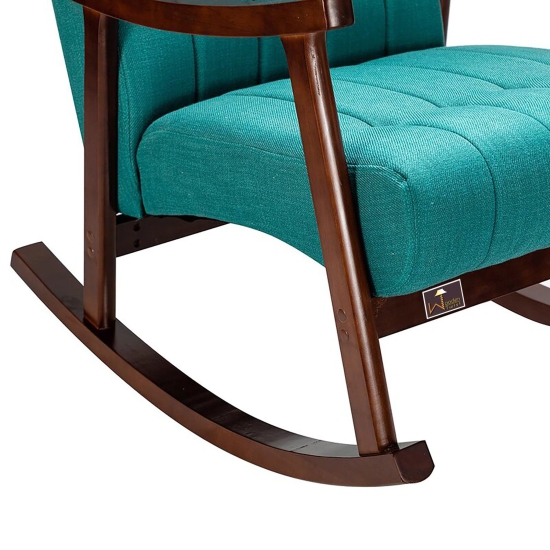 Risco Rocking Chair With Button Tufted Back (Teal)-Teal