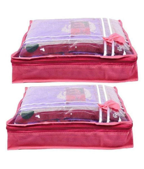 PrettyKrafts Pink Saree Covers - 3 Pcs - Pink