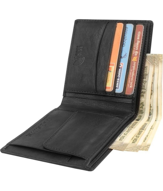 samtroh - PU Black Mens Regular Wallet ( Pack of 1 ) - Black