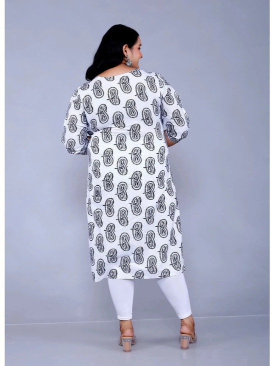 JC4U Cotton Embroidered Straight Womens Kurti - White ( Pack of 1 ) - None