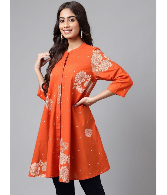 Janasya Orange Cotton Womens Tunic ( Pack of 1 ) - None