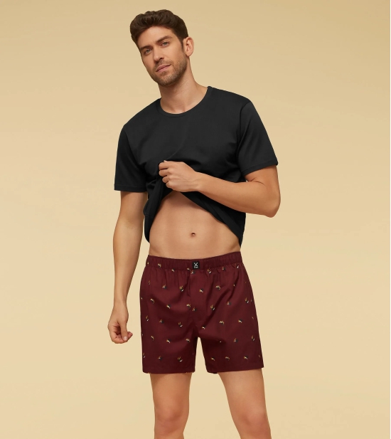 Savanna Cotton Boxers Hornbill Maroon L