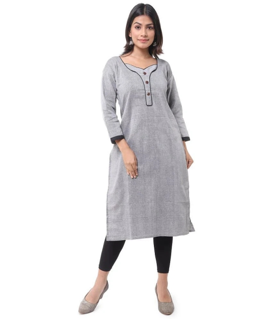 DESHBANDHU DBK - Grey Cotton Womens Straight Kurti - None