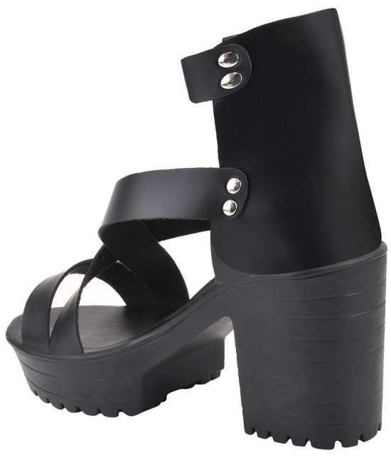 Shoetopia - Black Women''s Sandal Heels - None