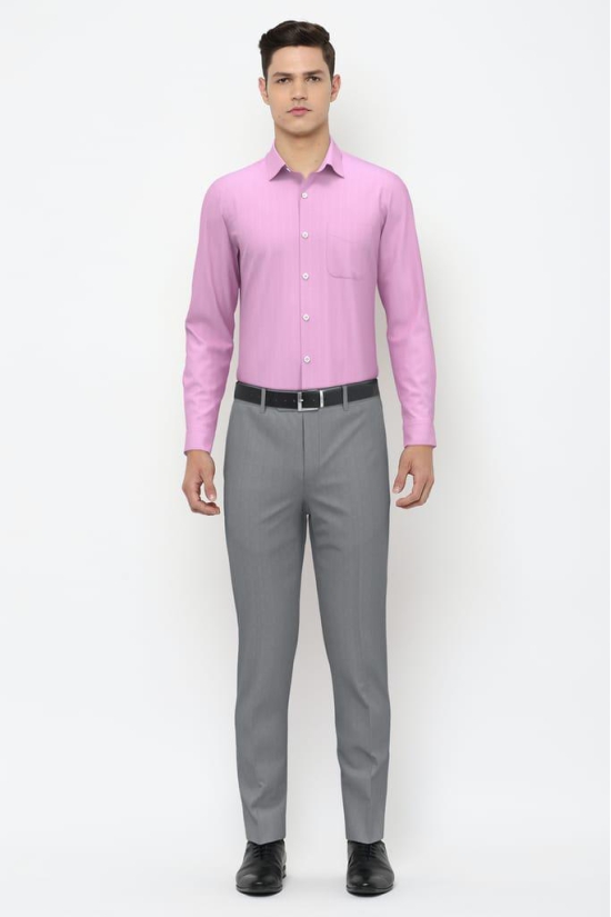 Men Pink Slim Fit Formal Full Sleeves Formal Shirt