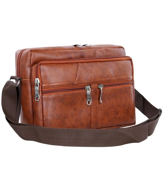 Raylan Brown Solid Messenger Bag - Brown