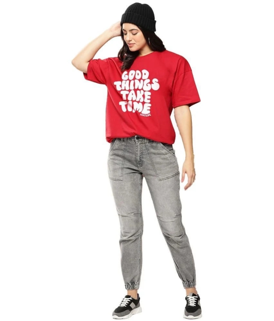 Trond Red Cotton Womens T-Shirt ( Pack of 1 ) - None