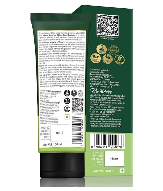 WOW Skin Science Green Tea Face Wash Gel Tube - 100mL