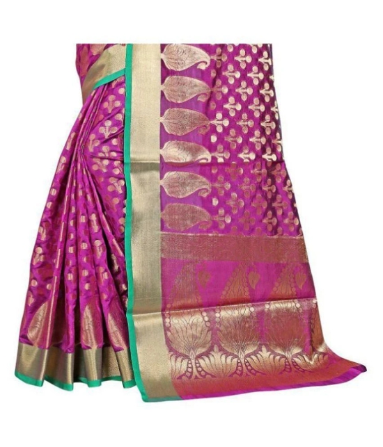 Gazal Fashions - Multicolor Banarasi Silk Saree With Blouse Piece (Pack of 1)