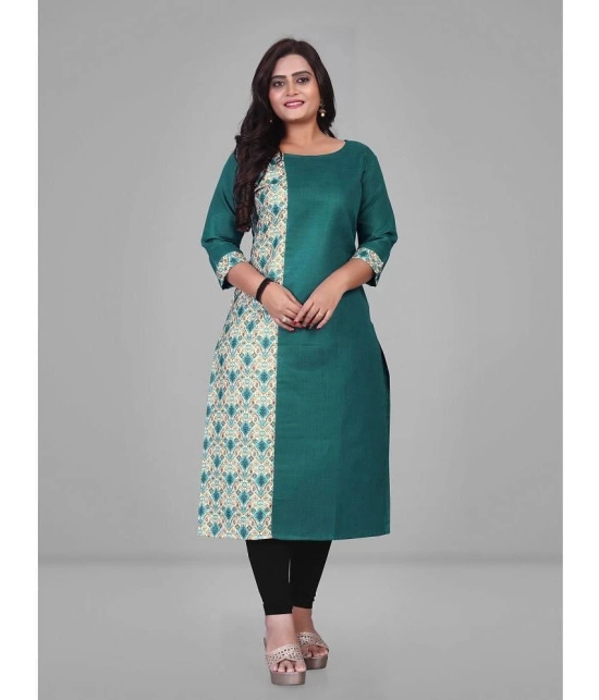 Parastri Cotton Printed Straight Womens Kurti - Green ( Pack of 1 ) - None