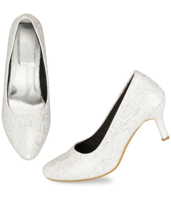 Saheb - White Womens Pumps Heels - None