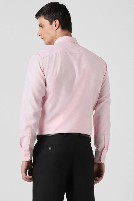 Men Pink Slim Fit Formal Full Sleeves Formal Shirt