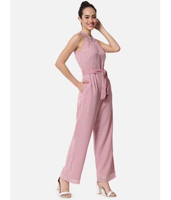 ALL WAYS YOU Pink Georgette Regular Fit Womens Jumpsuit ( Pack of 1 ) - None