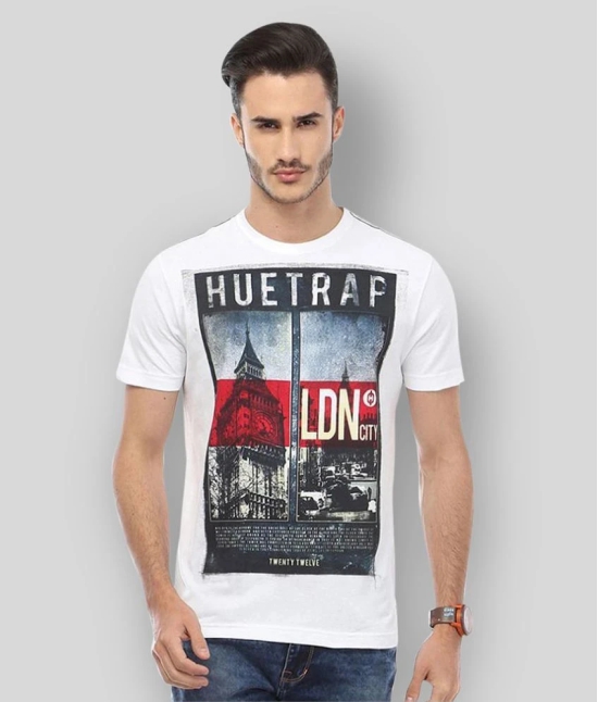 Huetrap - White Cotton Regular Fit Mens T-Shirt ( Pack of 1 ) - L