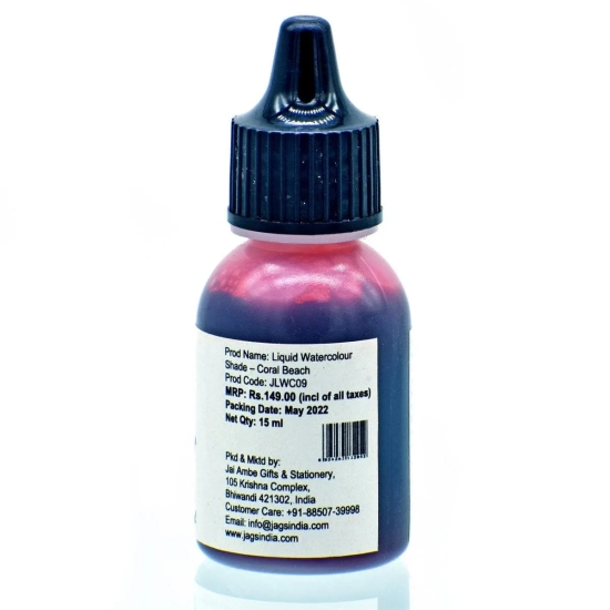 Jags Liquid Watercolour 15ML Coral Beach JLWC09