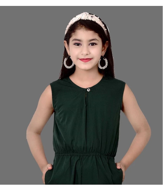 Arshia Fashions - Green Crepe Girls Jumpsuit ( Pack of 1 ) - None